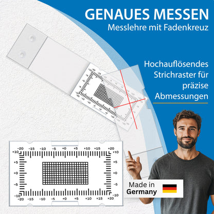 Expert Accessory® Crack Monitor as [Professional Measuring Device] 10-piece Set | transparent measuring template | gap width crack ruler crack width gauge | crack width ruler | crack ruler | Expert Crack Card