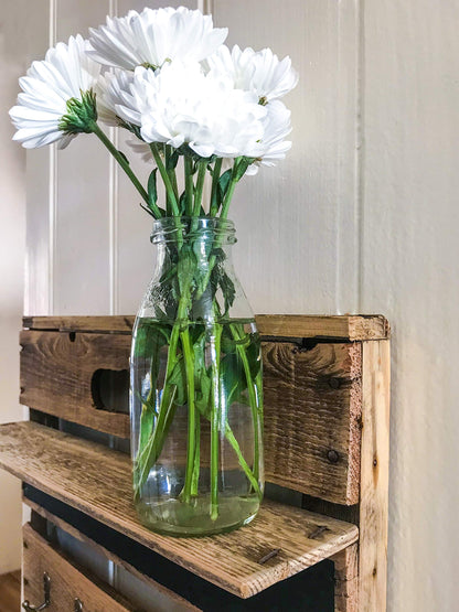 Wooden key rack WITH SHELF and chalk paint.