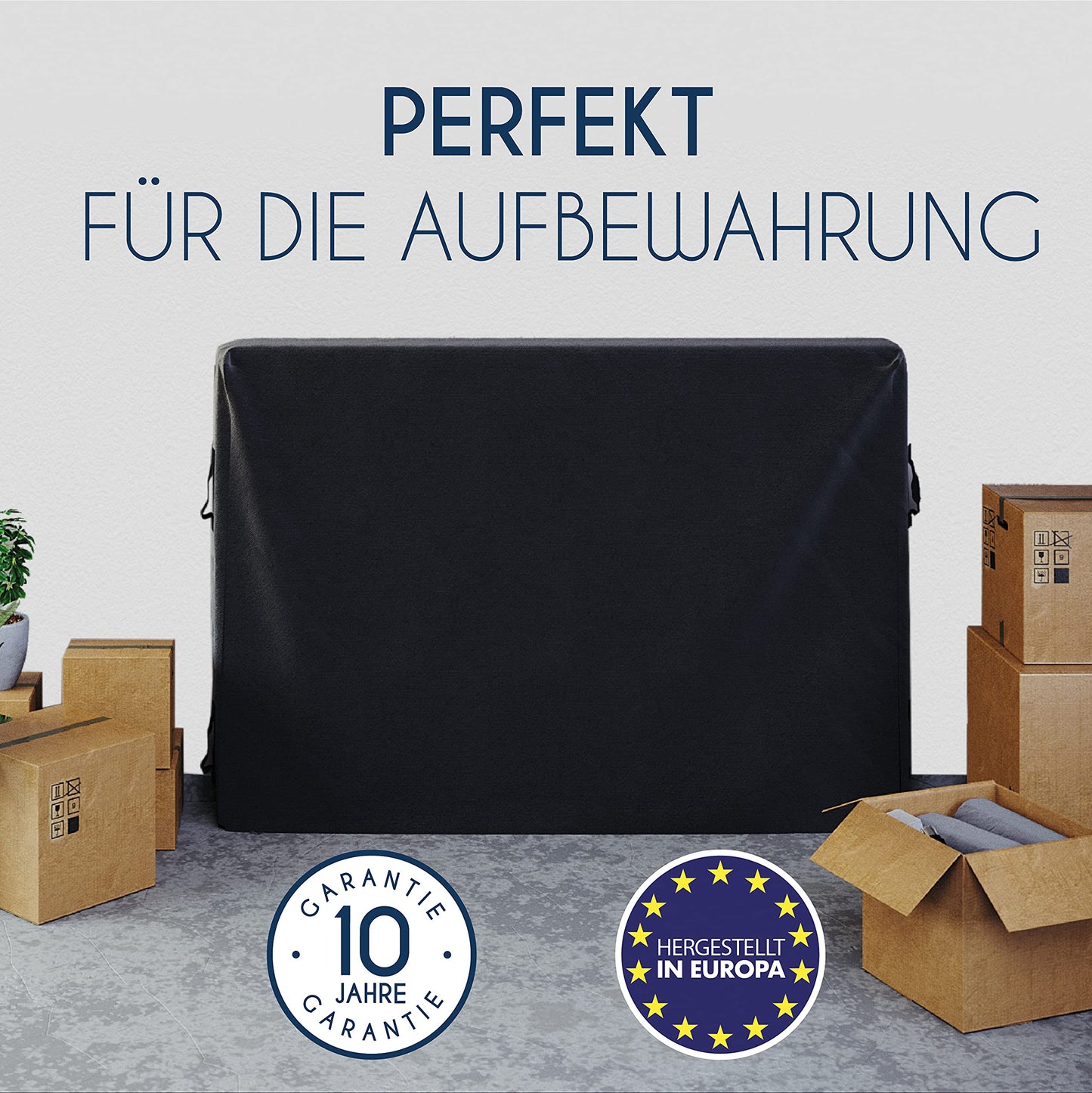Mattress cover 140x200 cm for storage and moving Dreamzie (Made in EU and Oeko-TEX - 30cm thickness) - Storage bag for mattresses with zipper