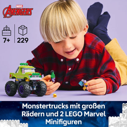 LEGO Marvel Hulk Truck vs. Thanos - Superhero building toy - Avengers vehicle and minifigures - Monster truck for mega fun - Gift for boys and girls ages 7+ - 76312