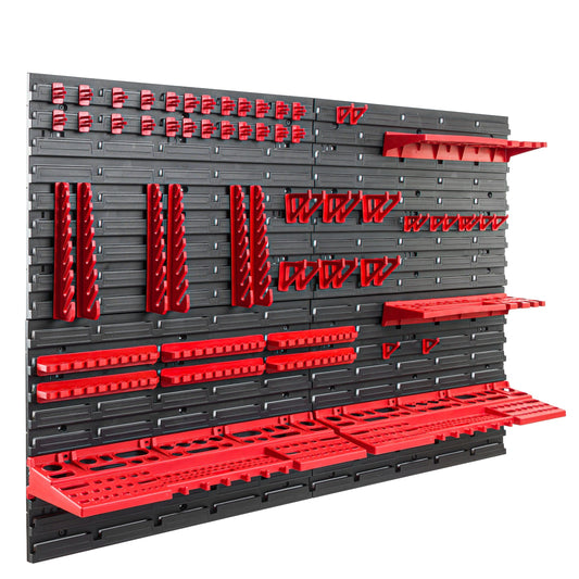Bottle tool wall 115x78 cm - Set of 58 tool holders with perforated wall workshop shelf plastic garage workshop wall shelf workshop shelf