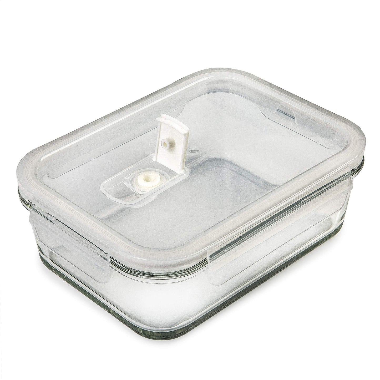 [5 Pack] Glass food storage containers with lids - Meal prep glass boxes - Glass container set - Dishwasher, microwave, freezer safe (880 ml: 1 compartment)