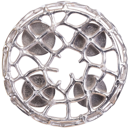 Brandseller Advent wreath Silver Ø 28 cm - Stylish candle holder for 4 candles - Modern Christmas wreath made of aluminum with stylized branches, Elegant table decoration
