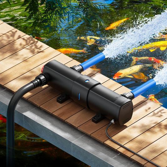 SunSun CUV-224 Pond Clarifier 4500 l/h / 24 W UVC, pre-clarifier for pond filter & pump, water clarifier with UV lamp, light filter for algae control.