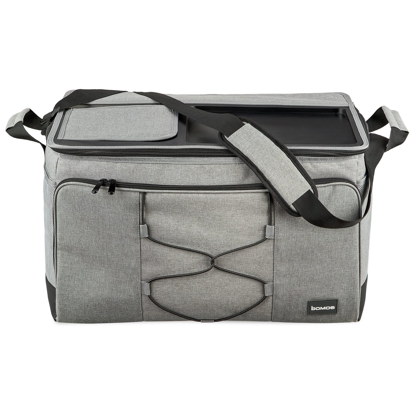 bomoe 52 liter XXL cooler bag foldable - outdoor cooler box 16h cooling function with shoulder strap, waterproof picnic bag thermal bag with storage surface, insulated bag gray - IceBreezer KT53