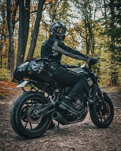IRON JIA'S motorcycle bag luggage roll waterproof tail bag saddle bag travel bag with roll-sealed shoulder straps suitable for cycling camping water sports gray-30L