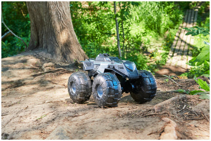 DC Batman All-Terrain Batmobile, remote-controlled amphibious vehicle for land and water with room for 1x 10cm Batman action figure.