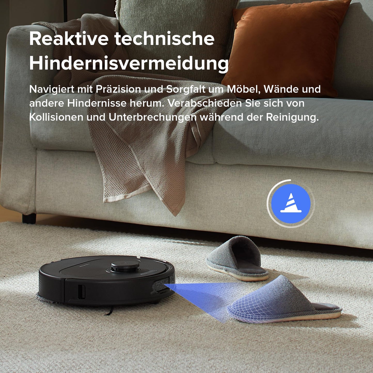 roborock Qrevo S robot vacuum with mopping function, 7000 Pa HyperForce® suction power, 45 dB(A) silent drying, PreciSense® LiDAR navigation, includes 2 mop cloths, robot vacuum set (Black)