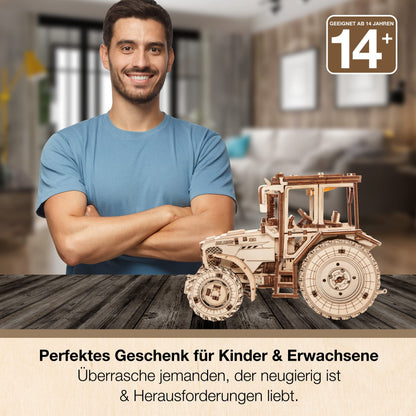 Tractor Wood Model Kit - DIY 3D Puzzle for Adults & Teens 14+ - Wood Puzzle for Adults & Teens with No Glue - Belarus-82 Tractor Model Wood Kit, EWA Eco-Wood-Art, 269 Pieces