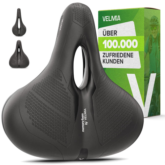 Velmia Bike Saddle [City] - Comfortable saddle for men and women - Concept 3 zones - waterproof bike seat with ergonomic design