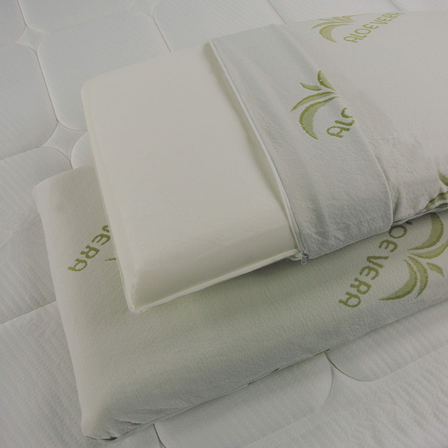 Baldiflex Soap Memory Foam Pillow, Aloe Vera Cover, White, 2-pack