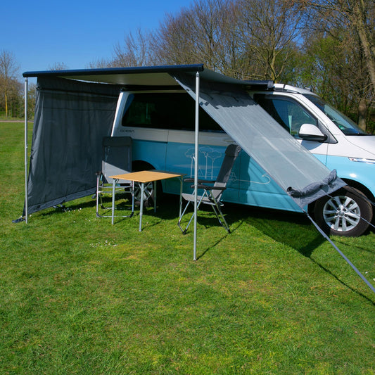 your GEAR Camping Bus Sun + Rain Blocker Side Walls - 2 x side wall for awning with 2m extension
