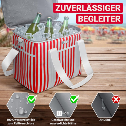 Large 30L HOEL Cooler Bag - Insulated Thermos Bag - Waterproof & Leakproof Lunch Bag - Insulated Bag for Car & Shopping - Picnic Bag Lunch Bag Lunchbag