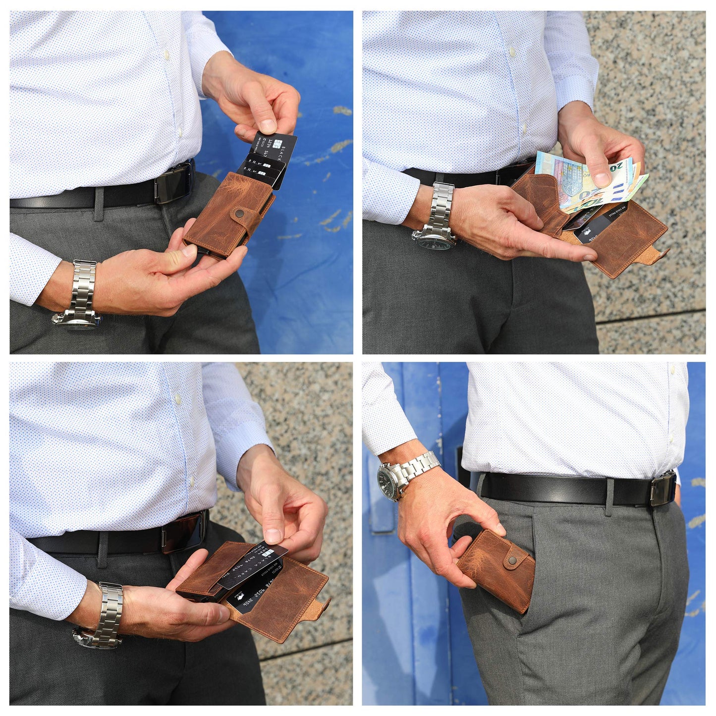 NEW: SOLO PELLE® Slim Wallet Mondo without coin compartment [holds up to 13 cards] Slimwallet [RFID protection] Card holder [Leather] Smart wallet for men and women (Vintage Brown)