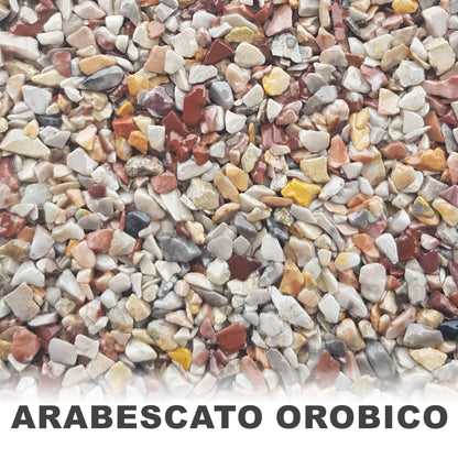 25kg stone carpet set marble gravel floor coating Arabescato Orobico 1-4mm - 2sqm