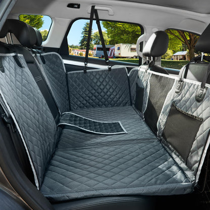 ANOSOSPECIAL Dog Car Seat Cover with Hard Bottom, Dog Car Seat Cover Backseat Waterproof Scratch-resistant Non-slip, Dog Car Seat Cover Widened Gray