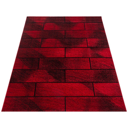 HomebyHome carpet living room 200x290 cm red wall design - bedroom carpet short pile extra soft easy-care rugs for kitchen dining room kids room - carpet living room