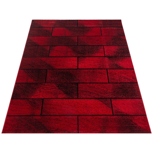HomebyHome carpet living room 200x290 cm red wall design - bedroom carpet short pile extra soft easy-care rugs for kitchen dining room kids room - carpet living room