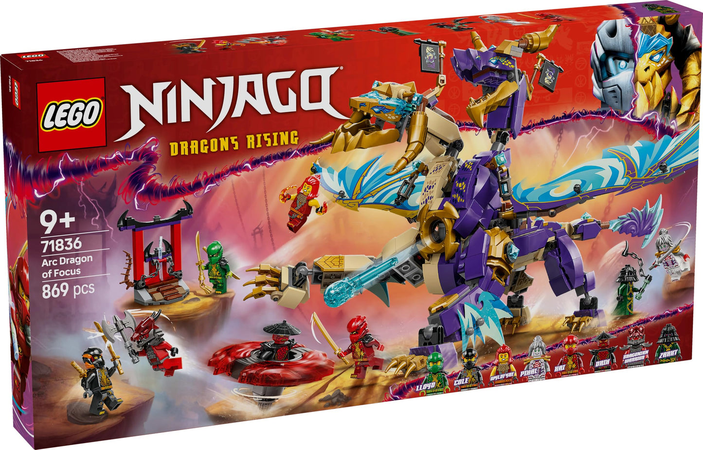 LEGO NINJAGO Lightning Dragon - Toy with 8 minifigures and a Spinjitzu spinner - Interactive ninja building toy for boys & girls ages 9+ - Gift idea for fans 71836