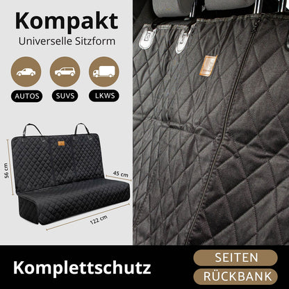 AMZPET Dog Car Seat Cover (Compact: 122 cm) - Waterproof - Non-Slip & Scratch-Resistant - Durable - 56 x 45 x 122 cm