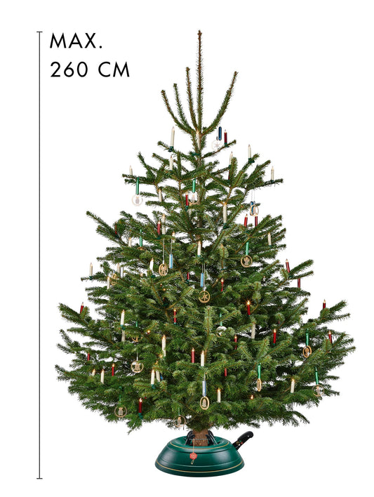 KRINNER® Christmas tree stand Vario Classic Green incl. foot pedal and single cable technology Water fillable for tree heights up to 2.6m 94001