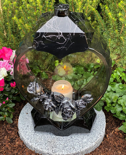 Grave lamp lantern heart shape grave light candle grave candle grave decoration 33 cm H.! Grave decoration new model incl. candle, HEART-1