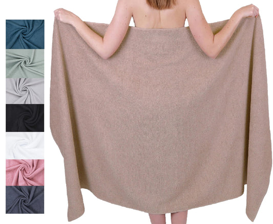Betz bath towel XXL 100x200 cm - 1 piece - sauna & beach towel made of 100% cotton, 360 g/m² - absorbent & soft - large towel with loop - Berlin series - color Cappuccino.
