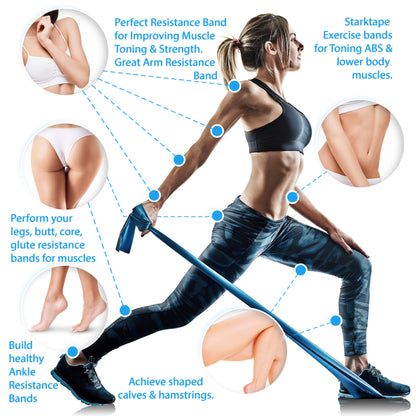 Strong tape Resistance Bands Latex-free  - Professional fitness bands for home training, physiotherapy, pilates, strength training, and rehabilitation - 23 meters Yellow