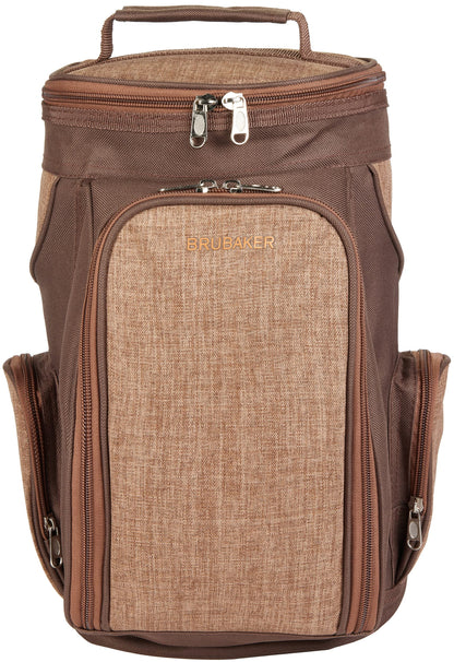 BRUBAKER wine cooler bag for 2 bottles of wine and champagne up to 1.5 l, padded wine cooler bag - picnic bag insulated, thermal bag - portable with handle