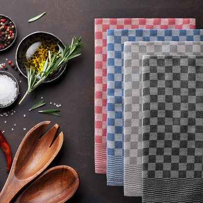 Blumtal Dish Towels Cotton 50x70 cm in a Set of 10 - Oeko-TEX certified Kitchen Towels - extremely absorbent Dish Towels - Kitchen towels washable at 95 °C - Dish Towels Red-White Checkered
