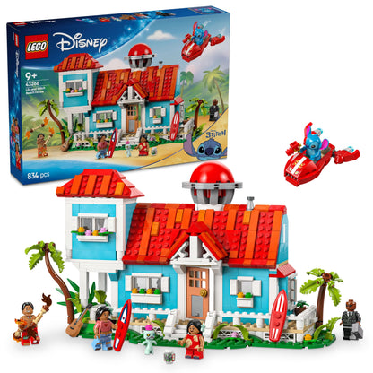 LEGO ǀ Disney The beach house from "Lilo and Stitch" - building toy with 6 rooms, observatory, spaceship, and 5 minifigures - birthday gift for girls & boys aged 9 and up and fans 43268