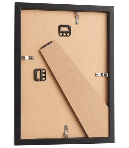 ACAZA A4 picture frame 21x29.7 cm 2-piece set Black, MDF wood with shatterproof acrylic glass, for photos, posters, and puzzles, wall mounting, vertical and horizontal format.