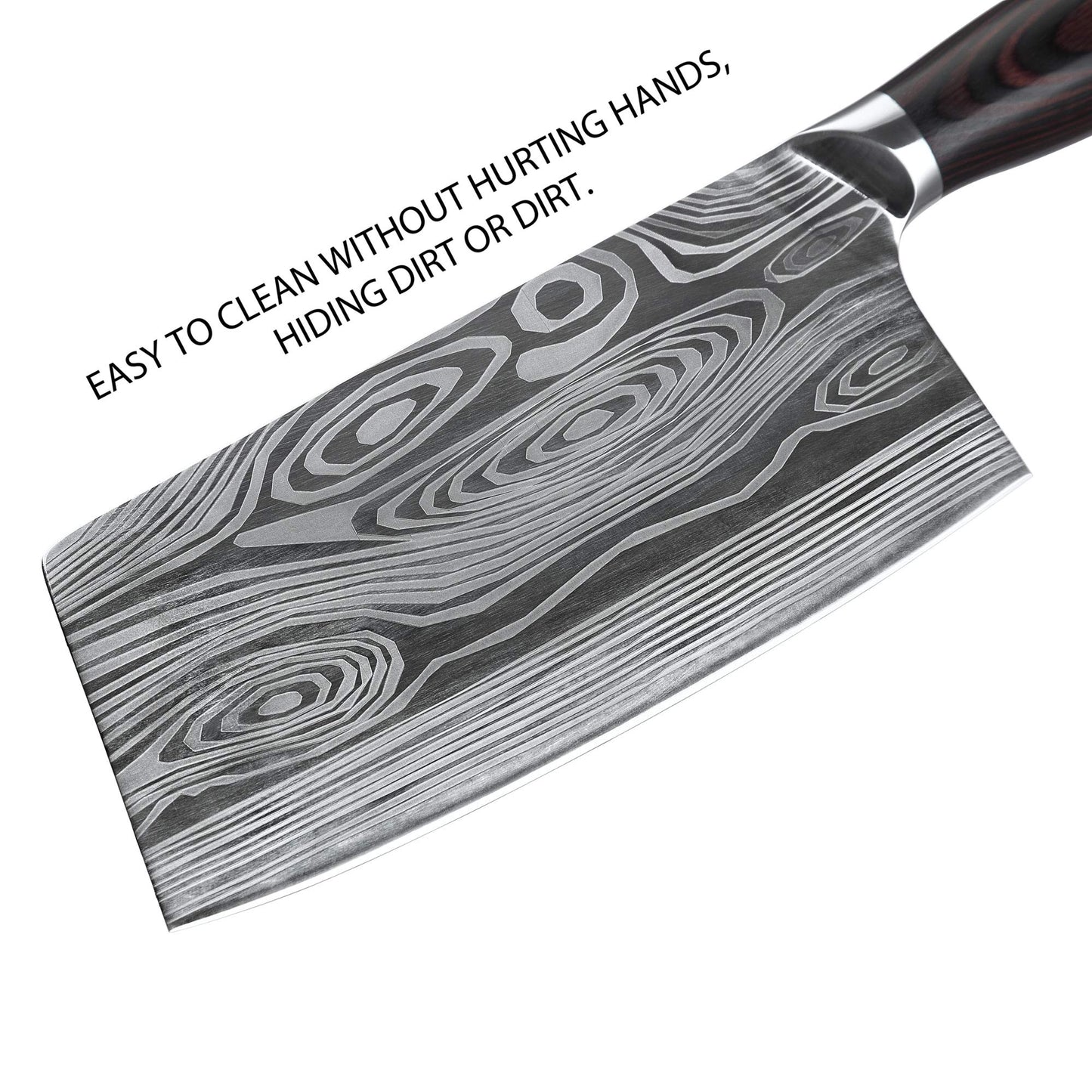 Butcher Cleaver 7 Inch German High Carbon Stainless Steel Meat Cleaver Knife, Professional Chinese Chef Knife High Performance Blade for Kitchen and Restaurant.