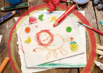 STABILO - colored pencil, watercolor & wax crayon - woody 3 in 1-76er box with 4 sharpeners - with 24 different colors.