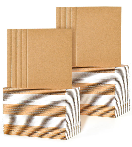 VEESUN Notebook A5 Blank Pages: 100 pack Sketchbook Kraft Cover Journal for Kids and Adults Diary for School Office Travel Drawing Back to School Gift