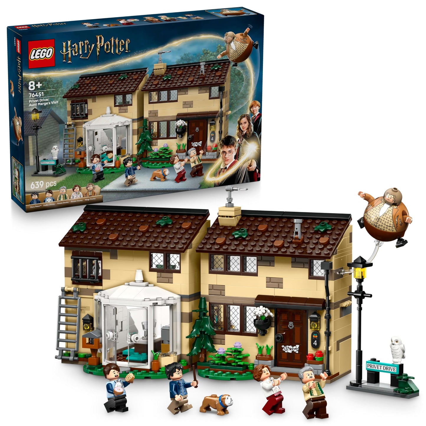 LEGO Harry Potter Privet Drive: Aunt Magda's Visit - Playhouse with interior, 5 minifigures & Aunt Magda figure - The Prisoner of Azkaban - Gift for boys & girls 8+ years 76451
