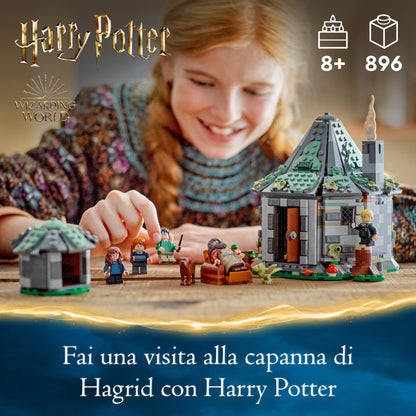 LEGO Harry Potter Hagrid's Hut: A Unexpected Visit Set & Harry Potter Flying Ford Anglia, a buildable toy car.