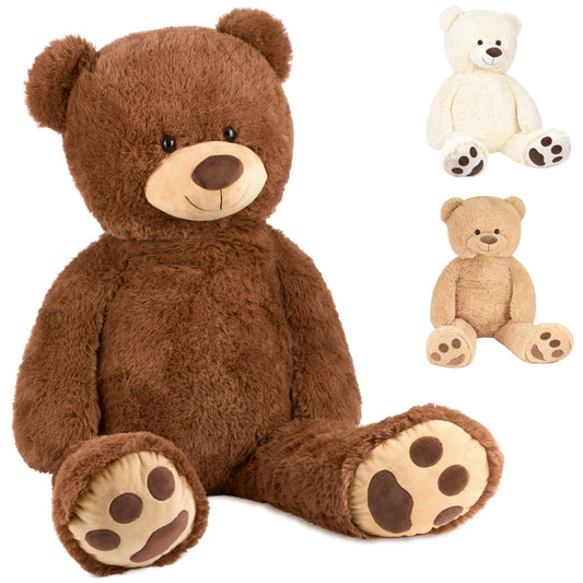 BRUBAKER XXL Teddy bear 100 cm tall - Brown - Soft toy plush toy cuddly toy
