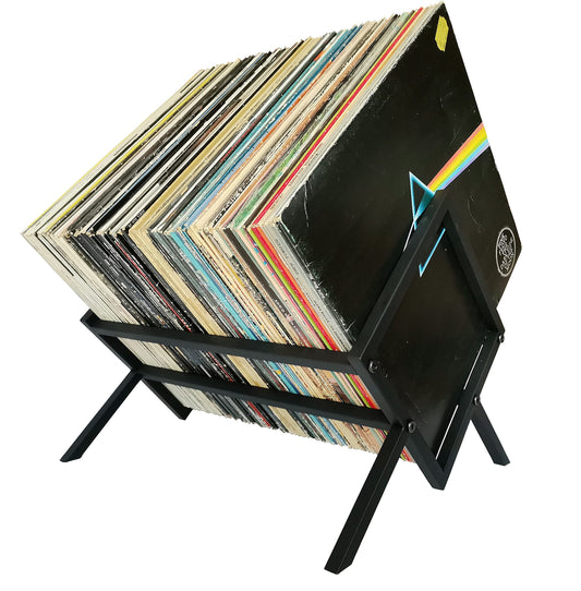 Generic Celloni vinyl record stand made of metal, vinyl storage, 40cm wide vinyl record shelf