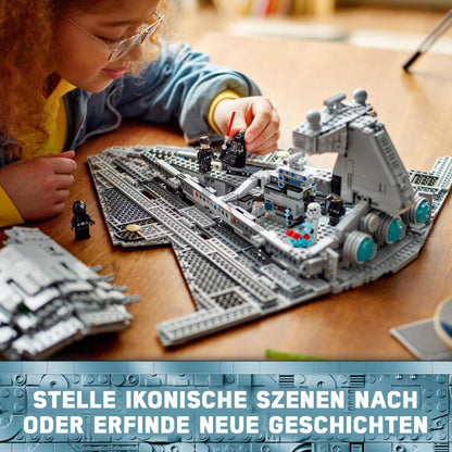 LEGO Star Wars 75394 Imperial Star Destroyer - spaceship toy with detailed interior and 7 minifigures - birthday gift for boys aged 10 and up and adult fans