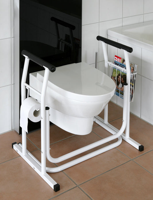 HeRo24 WC riser aid - mobile toilet support frame - handle for bathroom - support rail - grab bar.