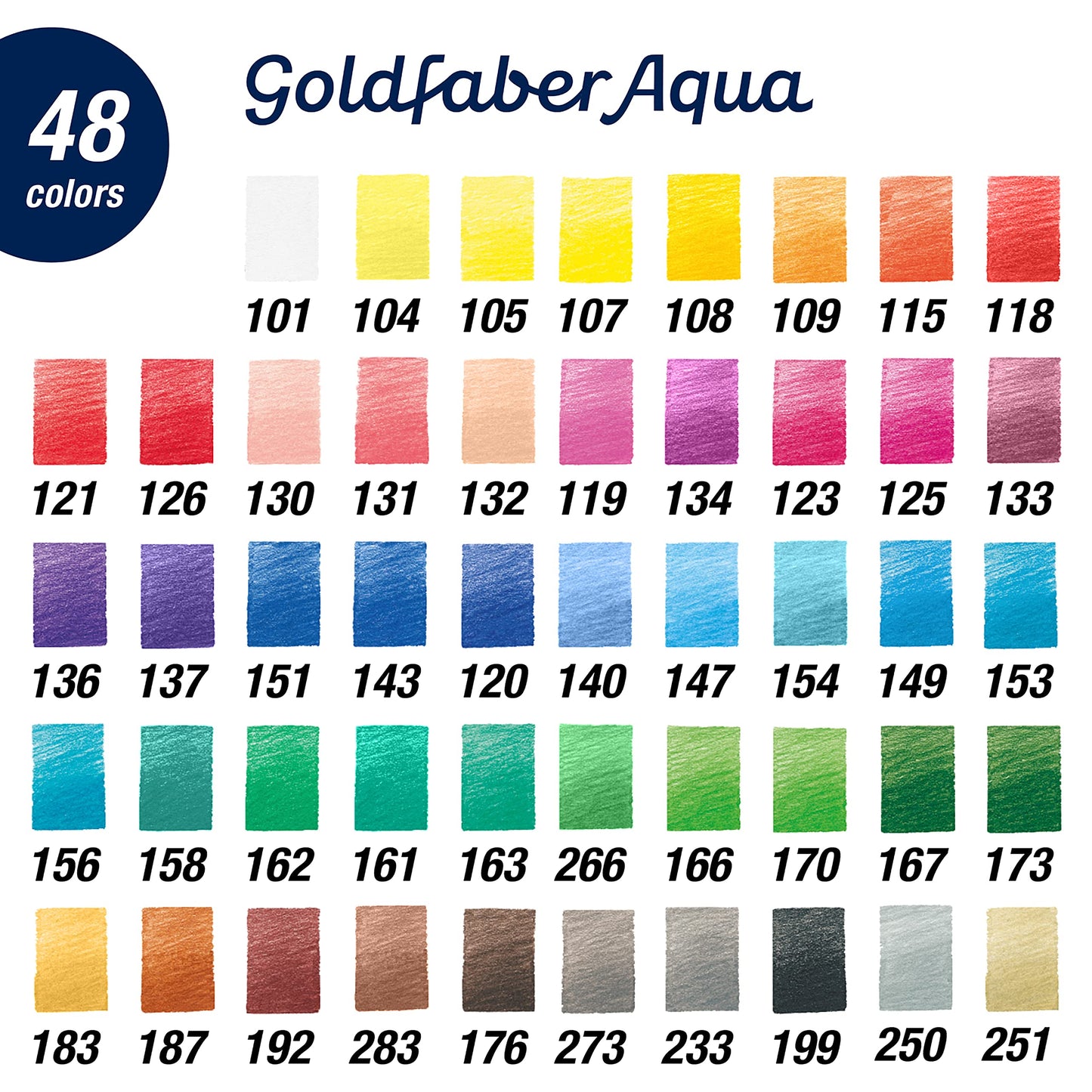 FABER-CASTELL 114648 - Goldfaber watercolor pencils, 48-piece colored pencil set, break-resistant, completely water-soluble