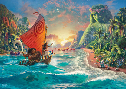 Schmidt Spiele 58030 Thomas Kinkade, Disney, Moana, 1000 pieces puzzle, standard & 58029 Thomas Kinkade, Disney, Maleficent, 1000 pieces puzzle, standard