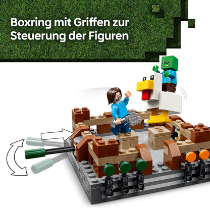 LEGO Minecraft Forest House with Boxing Ring - Interactive gaming toy - Baby-Zombie, Steve, Garret, and Henry minifigures - Gamer gift for boys, girls, and video game fans ages 10 and up - 21272