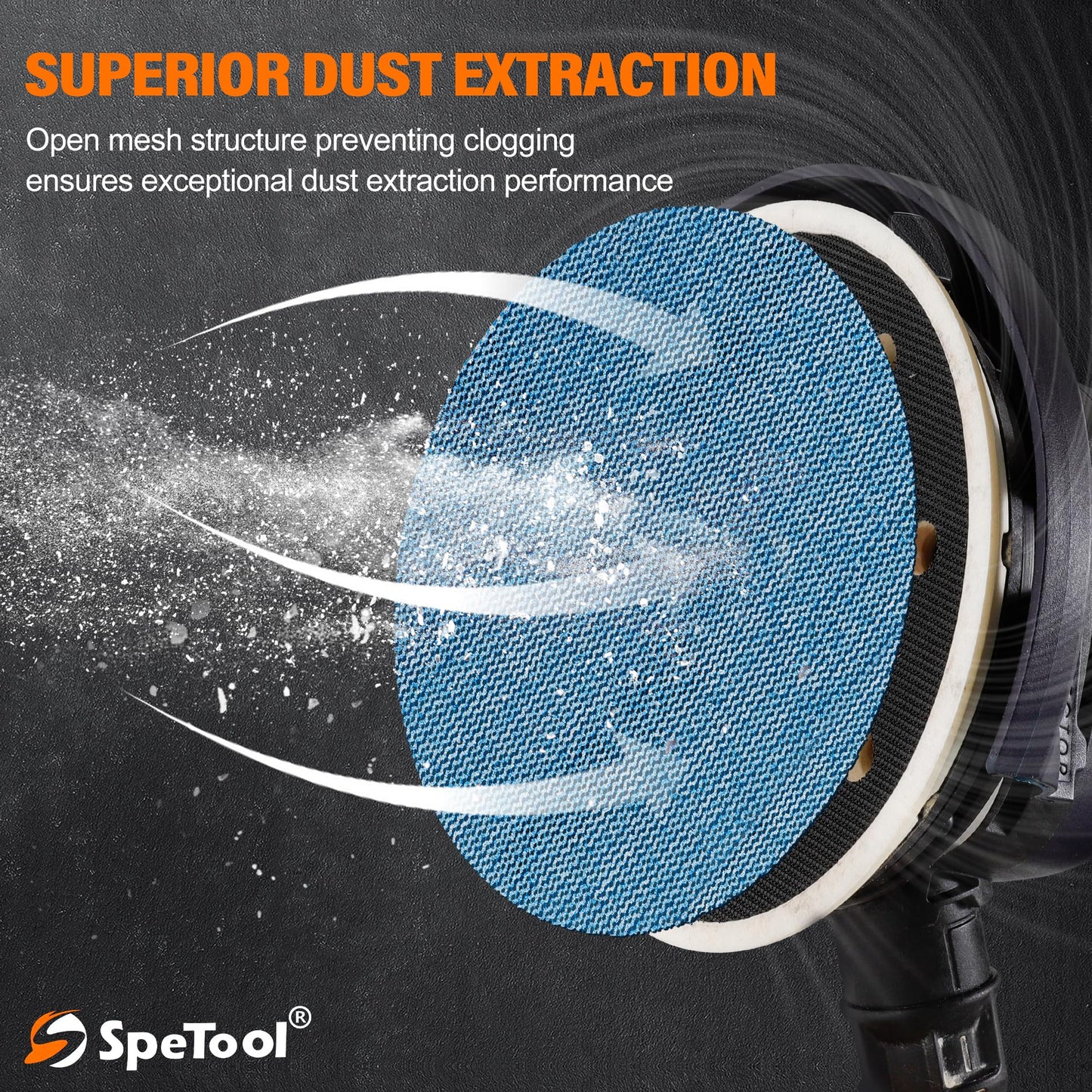 SpeTool Sanding Mesh 125mm Velcro 30 Pcs Sanding Discs Grit 120 Dust-Free Velcro Sandpaper for Wood, Drywall, Metal, Epoxy Resin