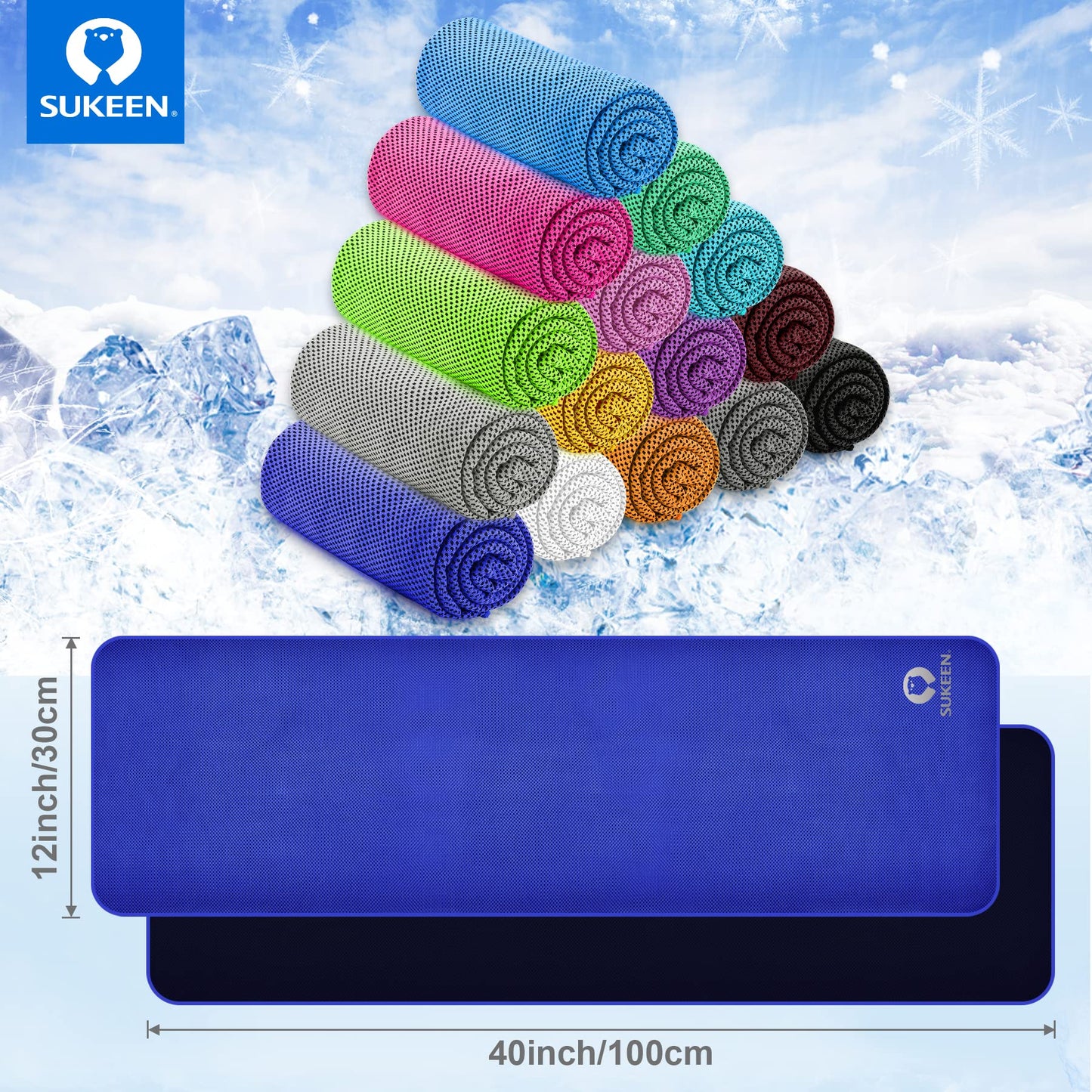 Cooling towel set, neck cooling towels, cooling hand towel, cooling towel for sports, ice towels for hiking, running, tennis, traveling.