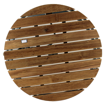 @tec Garden Shower Outdoor shower made of solid teak wood, Mobile floor shower for camping, Sauna & pool shower round with base plate for the garden, Outdoor Shower