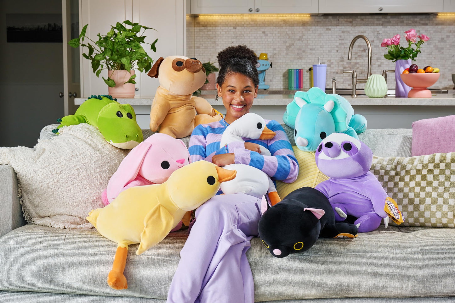 Hug-A-Lumps, cozy soft comforting plush toy, weighted plush toy 1.5 kg (35 cm), Sloth (Sydney) by ZURU, Mother's Day gift.