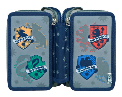 Scooli - Tripledecker Harry Potter - Filled student case with high-quality pens & accessories - Perfect for school, leisure and on the go - from 6 years