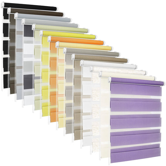 ROLLMAXXX Double Roller Blind without drilling - Clamp roller blind without drilling - Double roller blind clamp without drilling - Roller blinds for windows without drilling - Window blind - including accessories - size and color selectable